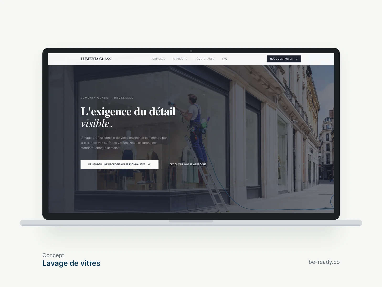 Concept de site pour un service de lavage de vitres