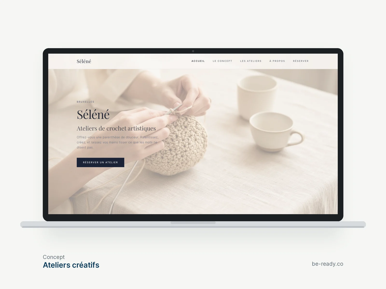 Concept de site pour des ateliers créatifs
